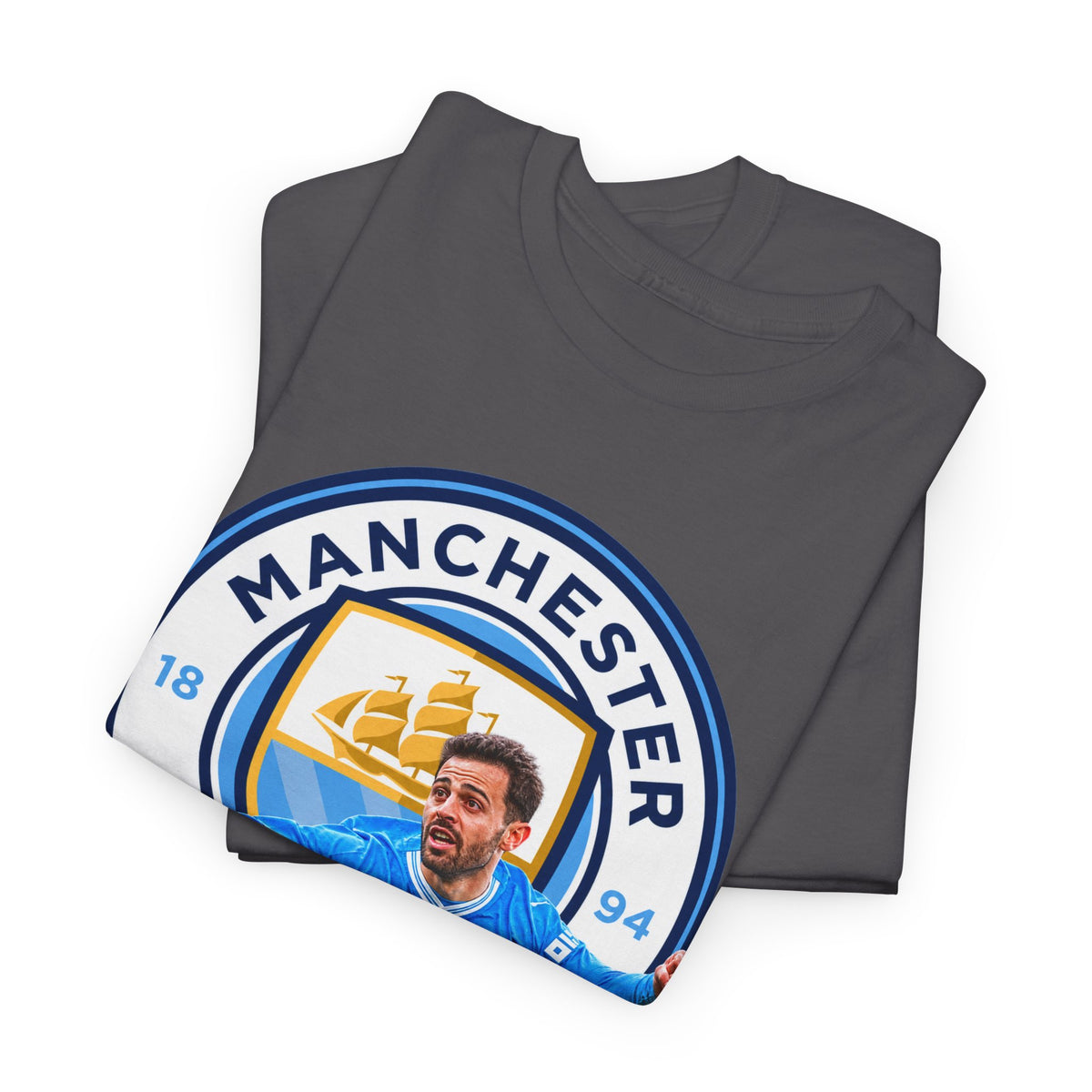 Bernardo SIlva Manchester City legend Cotton T‑Shirt — Blue Crest Football Tee