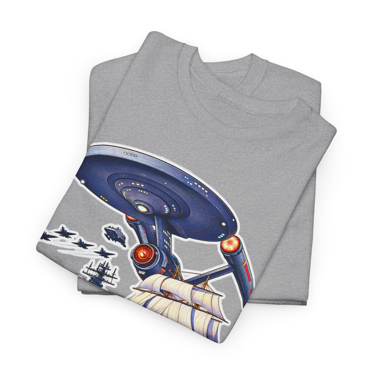 Nautical Starship Called Enterprise T-Shirt — Vintage Sailing Ship Meets Spaceship Graphic Tee
