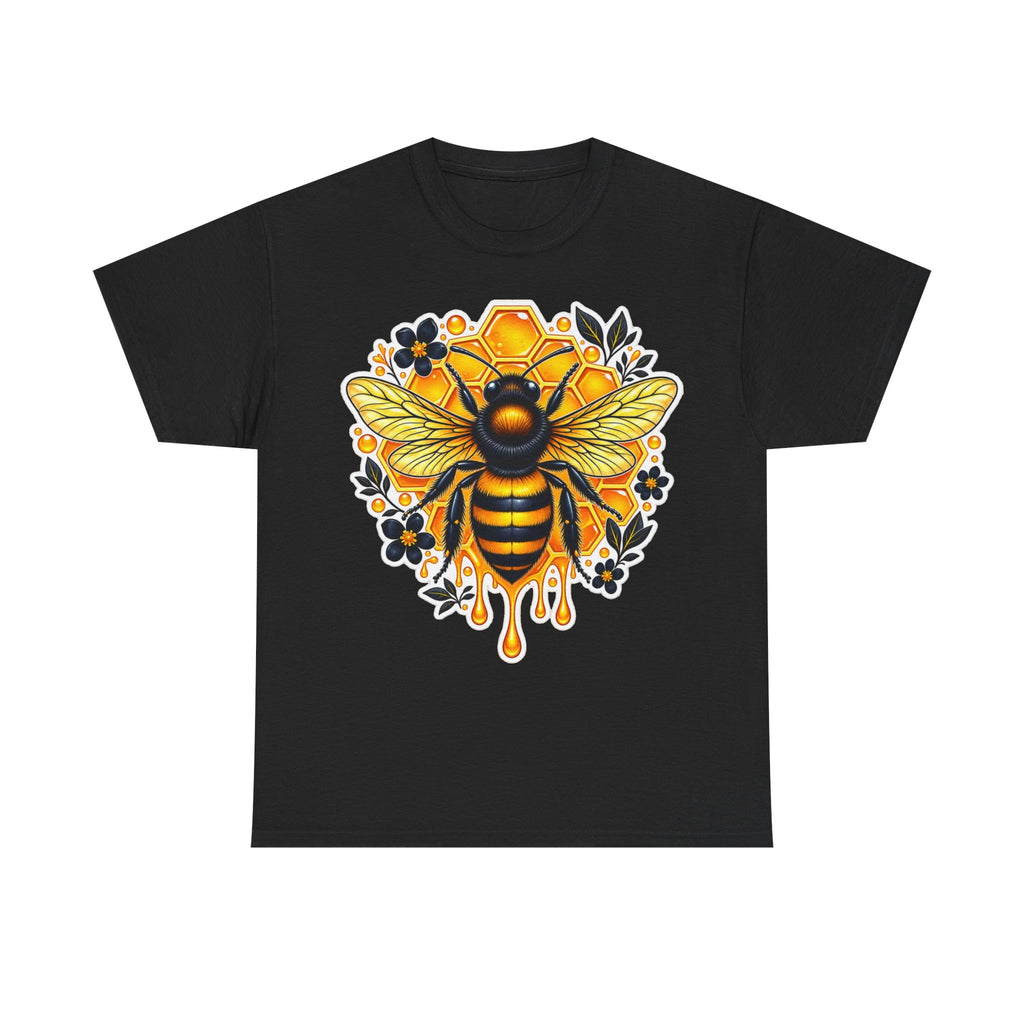 Manchester Bee Honeycomb T‑Shirt — Floral Dripping Honey Graphic Tee