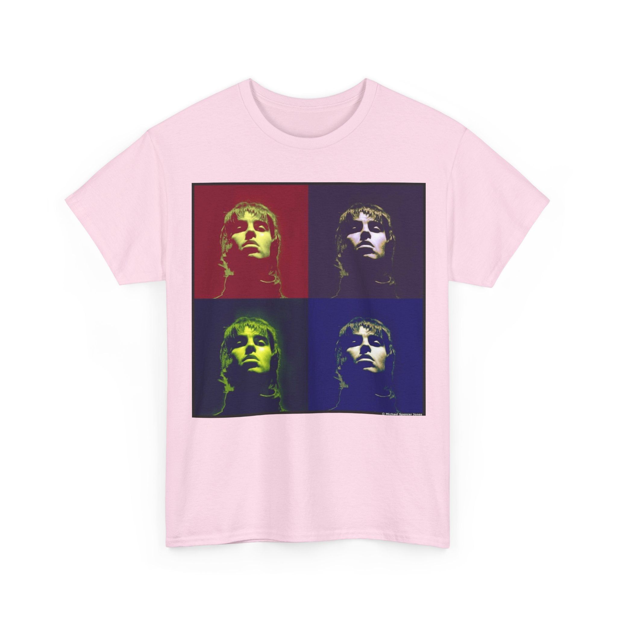 Liam Gallagher Oasis Pop Art Portrait T-Shirt - Retro Color Block Music Icon Tee