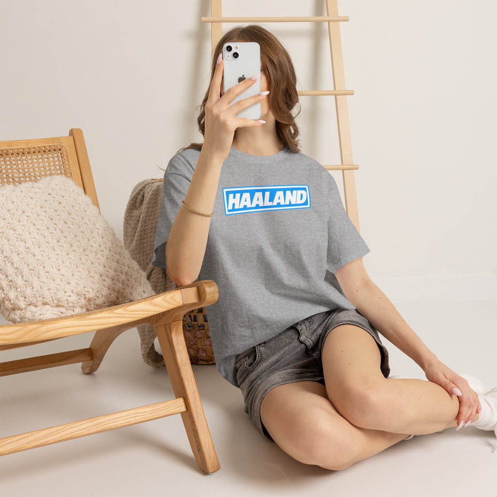 Haaland Box Logo Tee — Soccer Fan Jersey Style Shirt