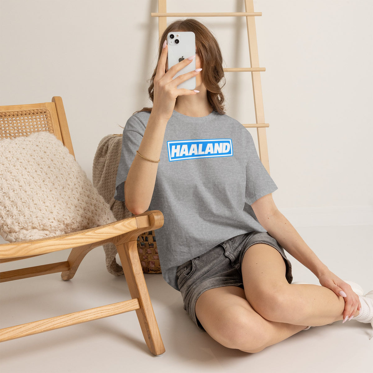 Haaland Box Logo Tee — Soccer Fan Jersey Style Shirt