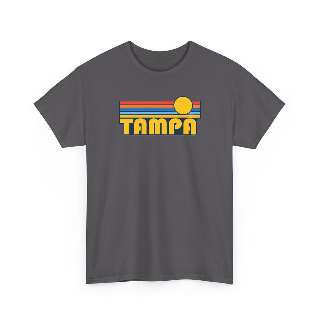 Tampa Retro Sunset T-Shirt — Vintage 70s Striped Beach Tee