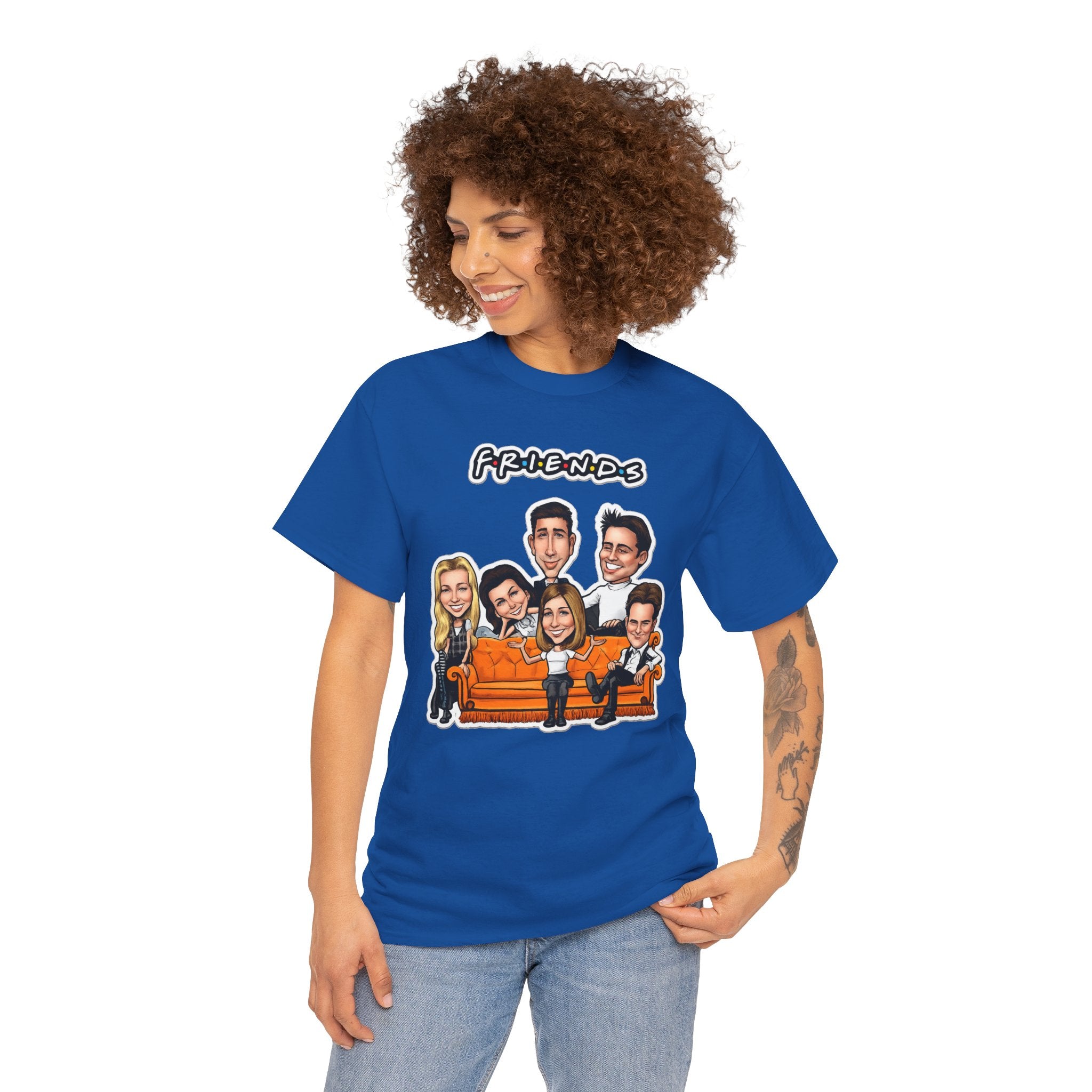 Friends TV Show Cartoon Cast T-Shirt — Iconic Couch Graphic Tee