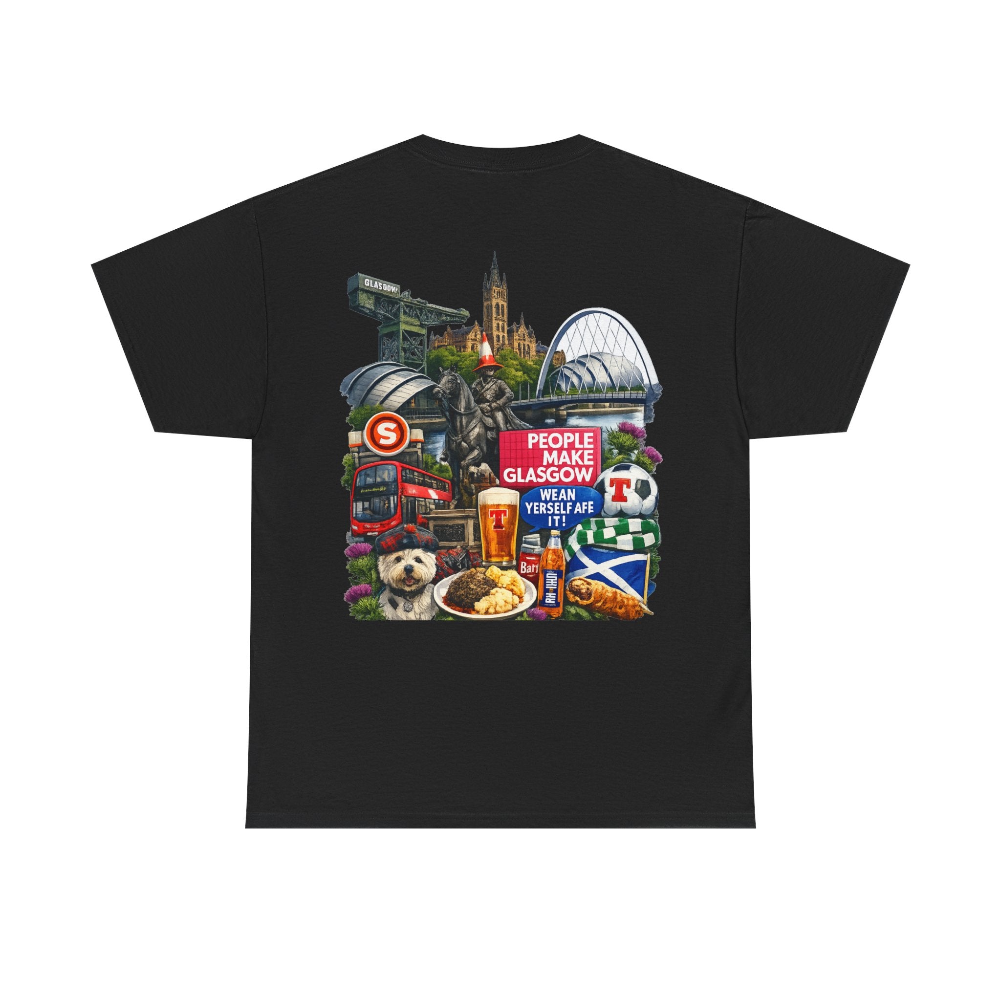 Glasgow Collage T-Shirt — "People Make Glasgow" Scottish City Souvenir Tee