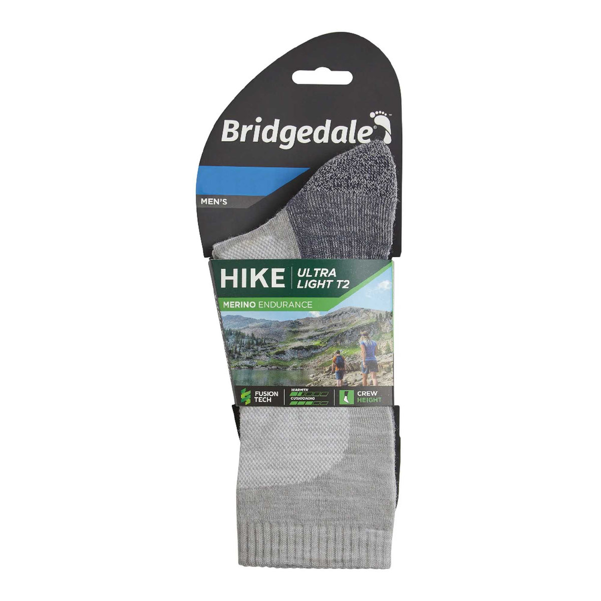 1 Pack Mens Hiking Ultralight T2 Merino Wool Crew Socks