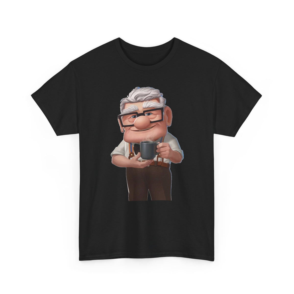 Disney Up Cartoon Grandpa Mug Graphic Tee - Cute Elderly Character T-Shirt