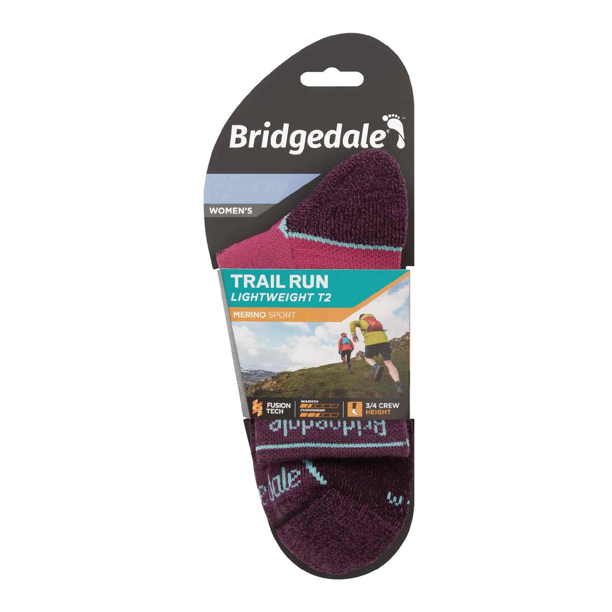 1 Pack Ladies Trail Lightweight T2 Merino Wool 3/4 Sport Socks