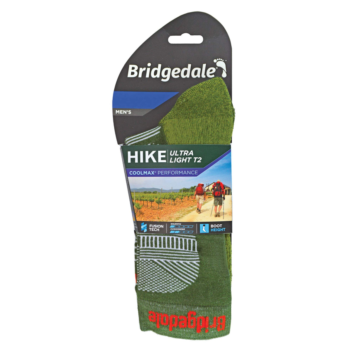 1 Pack Mens Hiking Ultralight T2 Coolmax Original Boot Socks