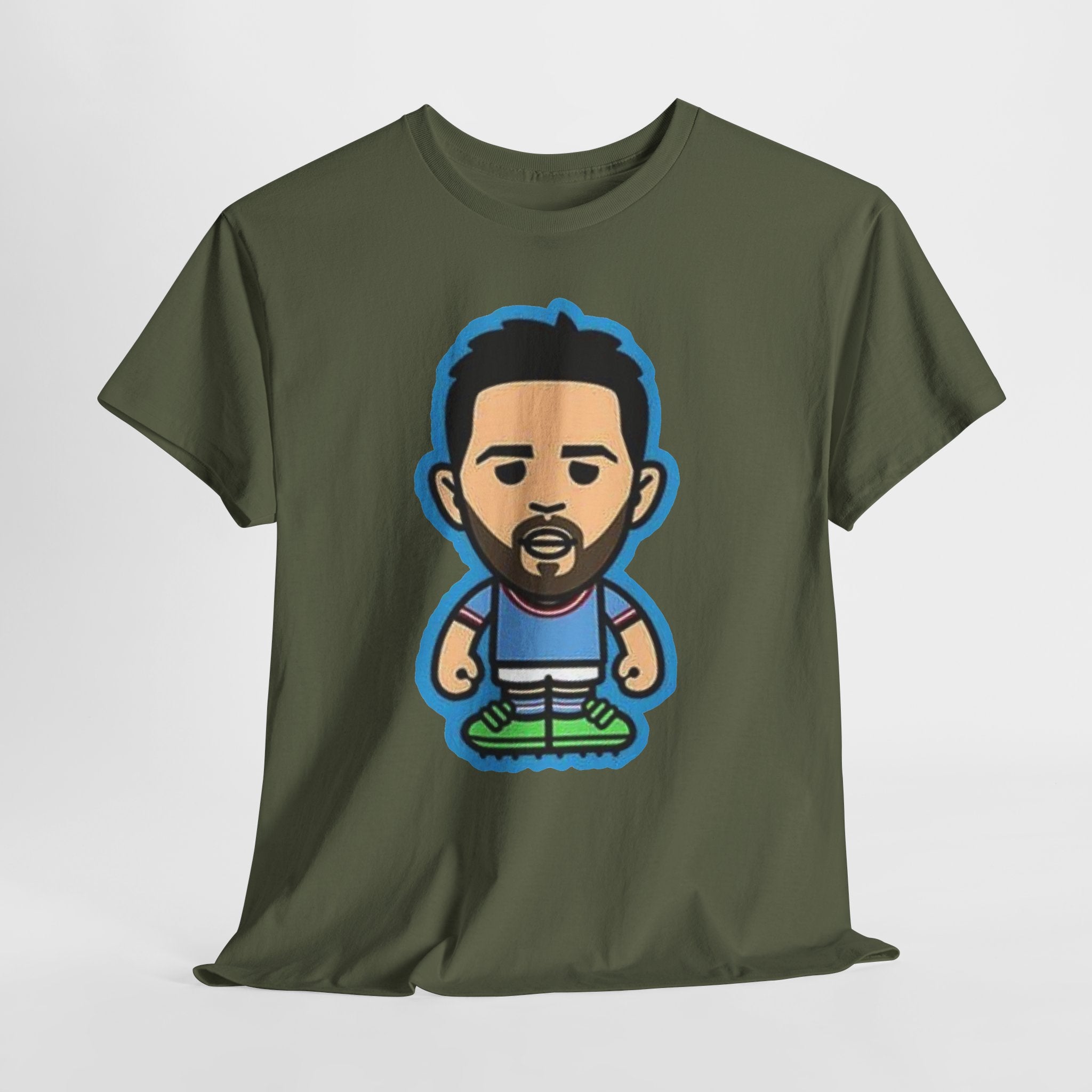 Bernardo Silva Manchester City Legend Graphic Tee — Player Cartoon Front & Tribute Poster Back