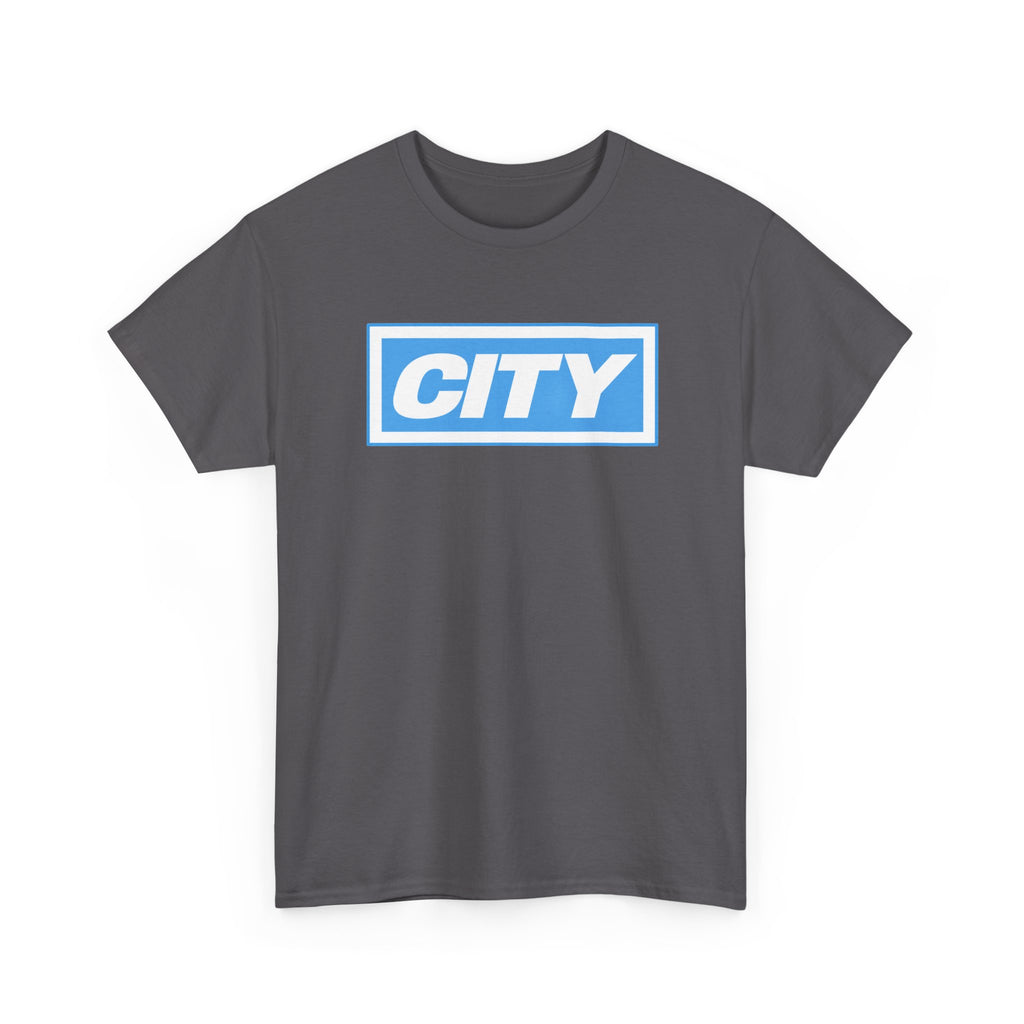 City Logo T-Shirt — Bold Blue Box Graphic Tee