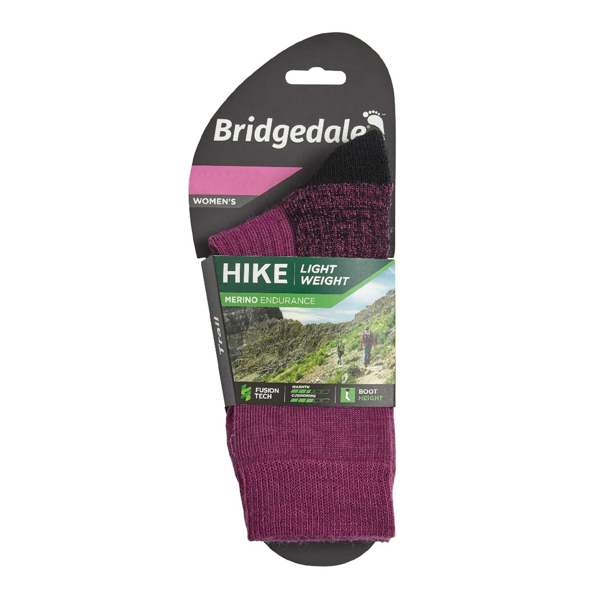 1 Pack Ladies Hiking Lightweight Merino Wool Boot Socks