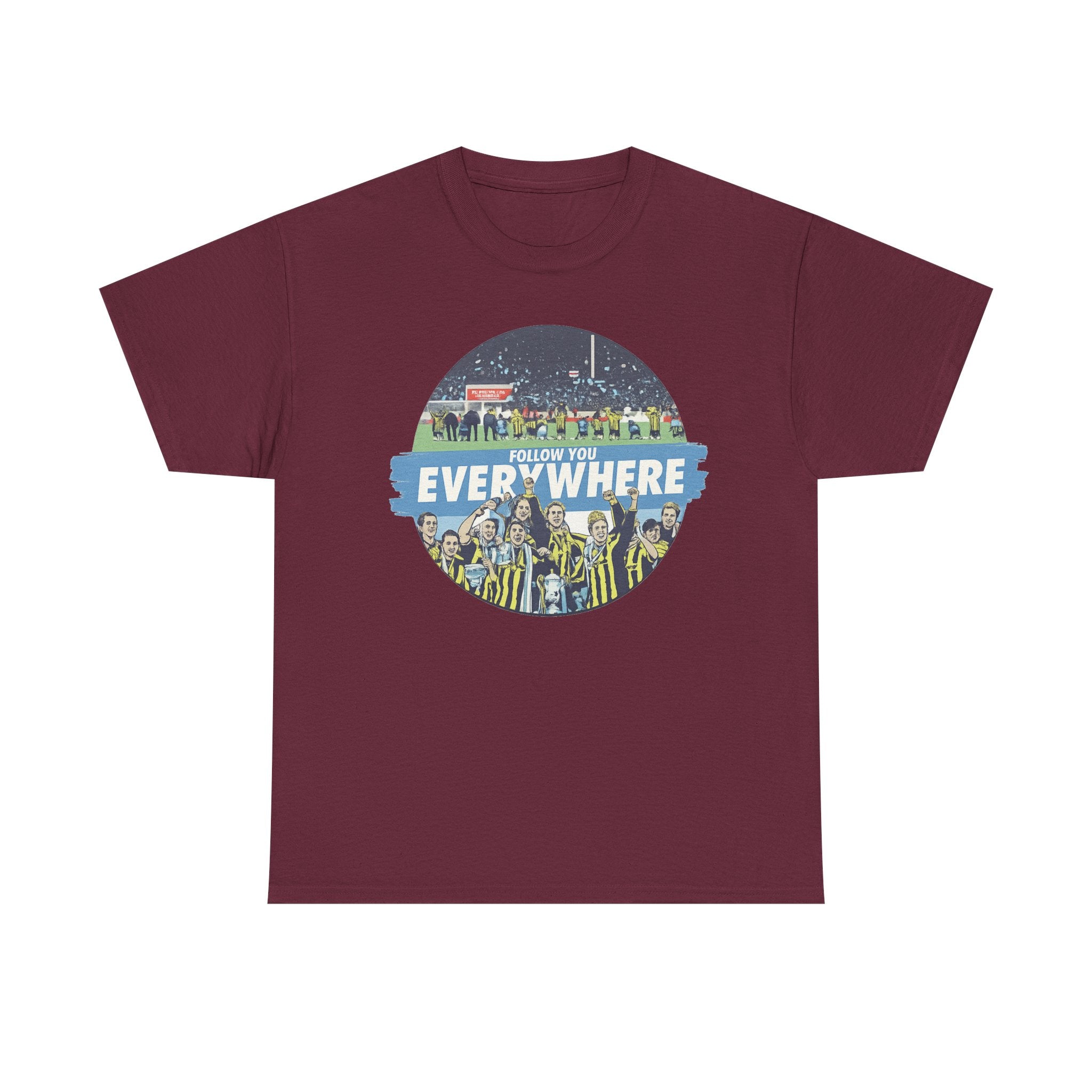 Manchester City Everywhere Soccer Crowd Graphic Tee — 'Follow You Everywhere' Fan Shirt