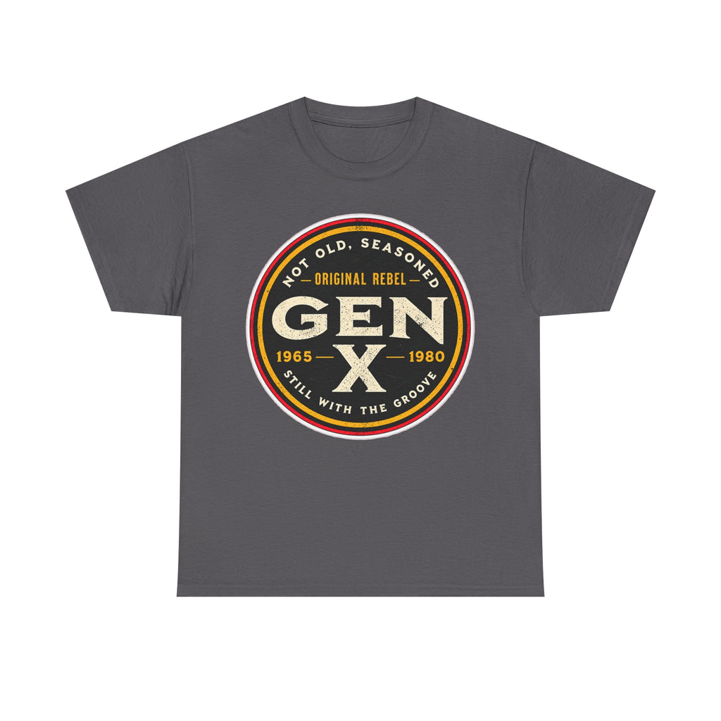 Gen X Tee - 'Not Old, Seasoned' Vintage Rebel Graphic T-Shirt (1965-1980)