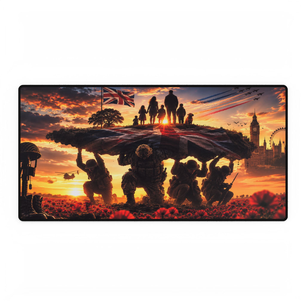 Veteran Tribute Desk Mat – Remembrance Poppy Battlefield Scene
