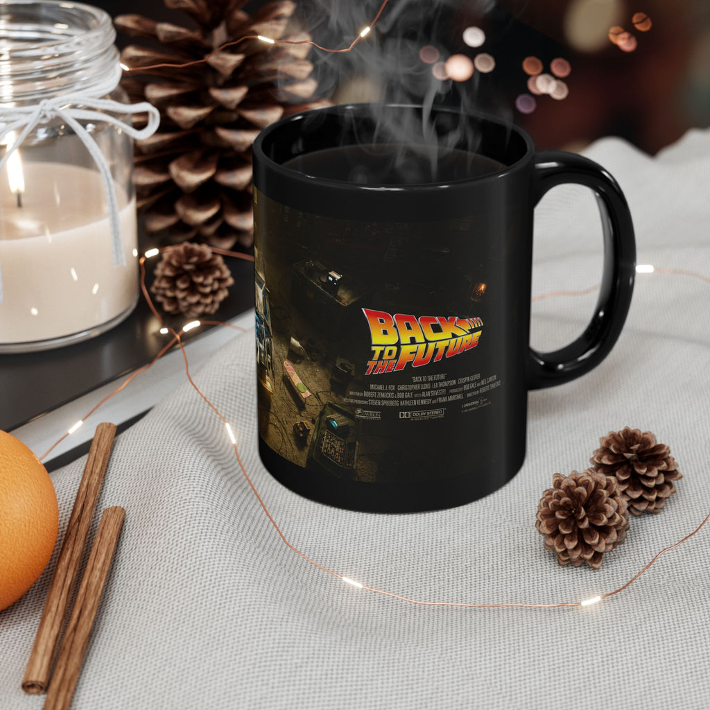 Back to the Future Movie Logo Black Mug — 11oz & 15oz Ceramic