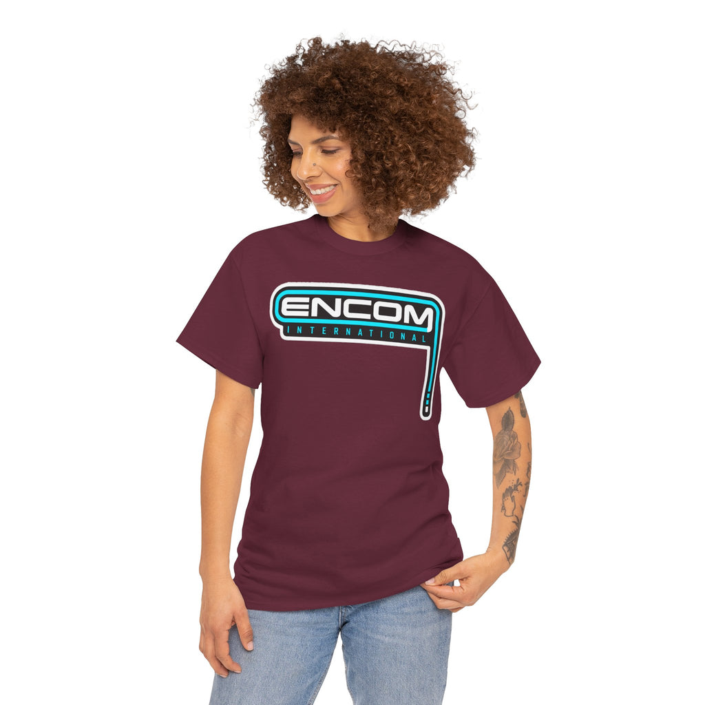 ENCOM International Logo Cotton T-Shirt — Retro Tech Gaming Tee