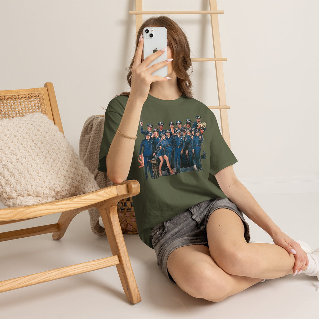Police Academy Movie Inspired Cotton T‑Shirt — Retro Squad Photo Tee