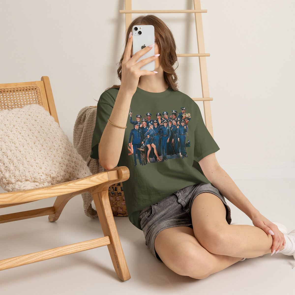 Police Academy Movie Inspired Cotton T‑Shirt — Retro Squad Photo Tee