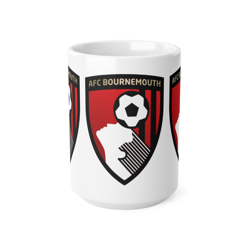 AFC Bournemouth Football Crest Mug, Ceramic Coffee Cup 11oz & 15oz