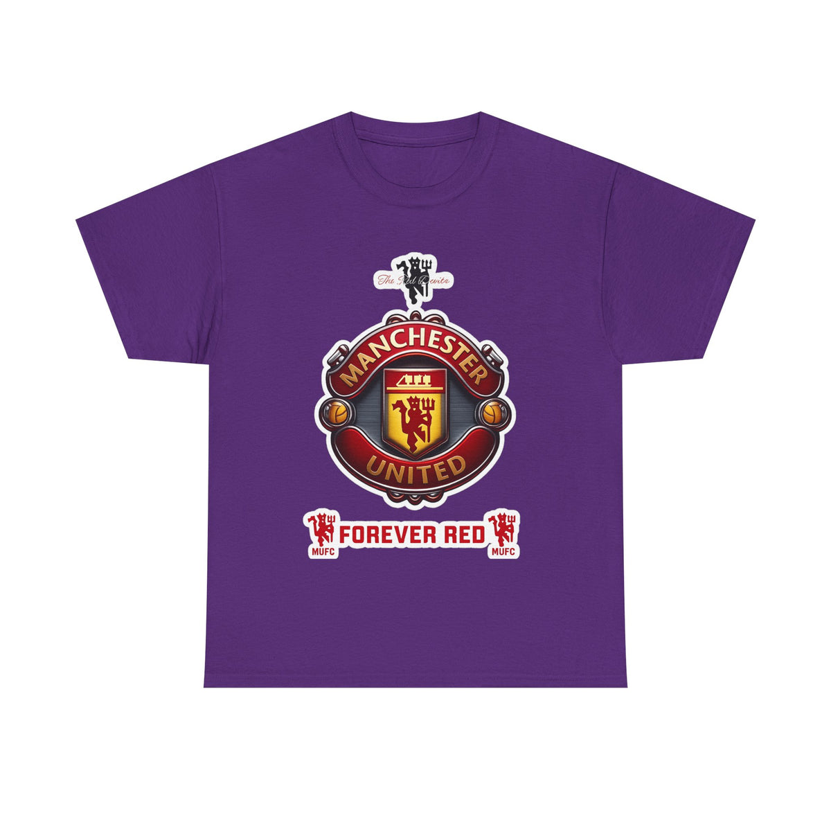 Manchester United Inspired Football Crest Tee — "Forever Red" Supporter Shirt