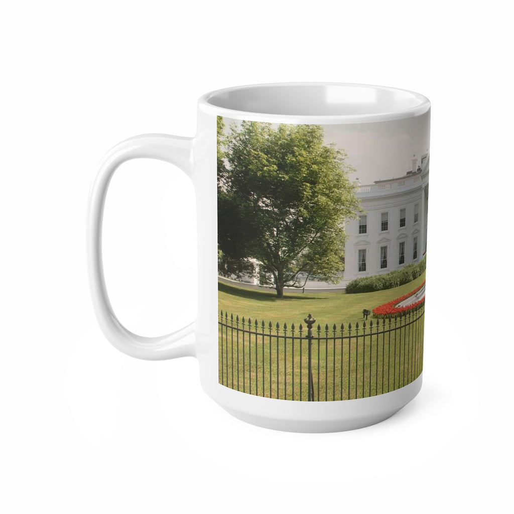 White House Landmark Photo Ceramic Mug — White House Front View, 11oz & 15oz