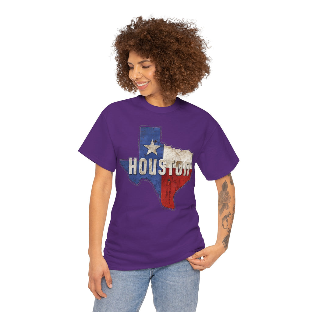 Houston Texas Flag Graphic Tee — Vintage State Outline T-Shirt