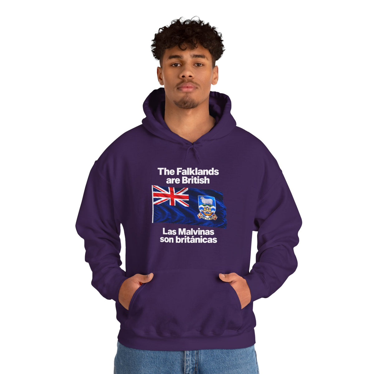 Falklands Are British Hoodie – Bilingual 'Las Malvinas son británicas' Flag Pullover