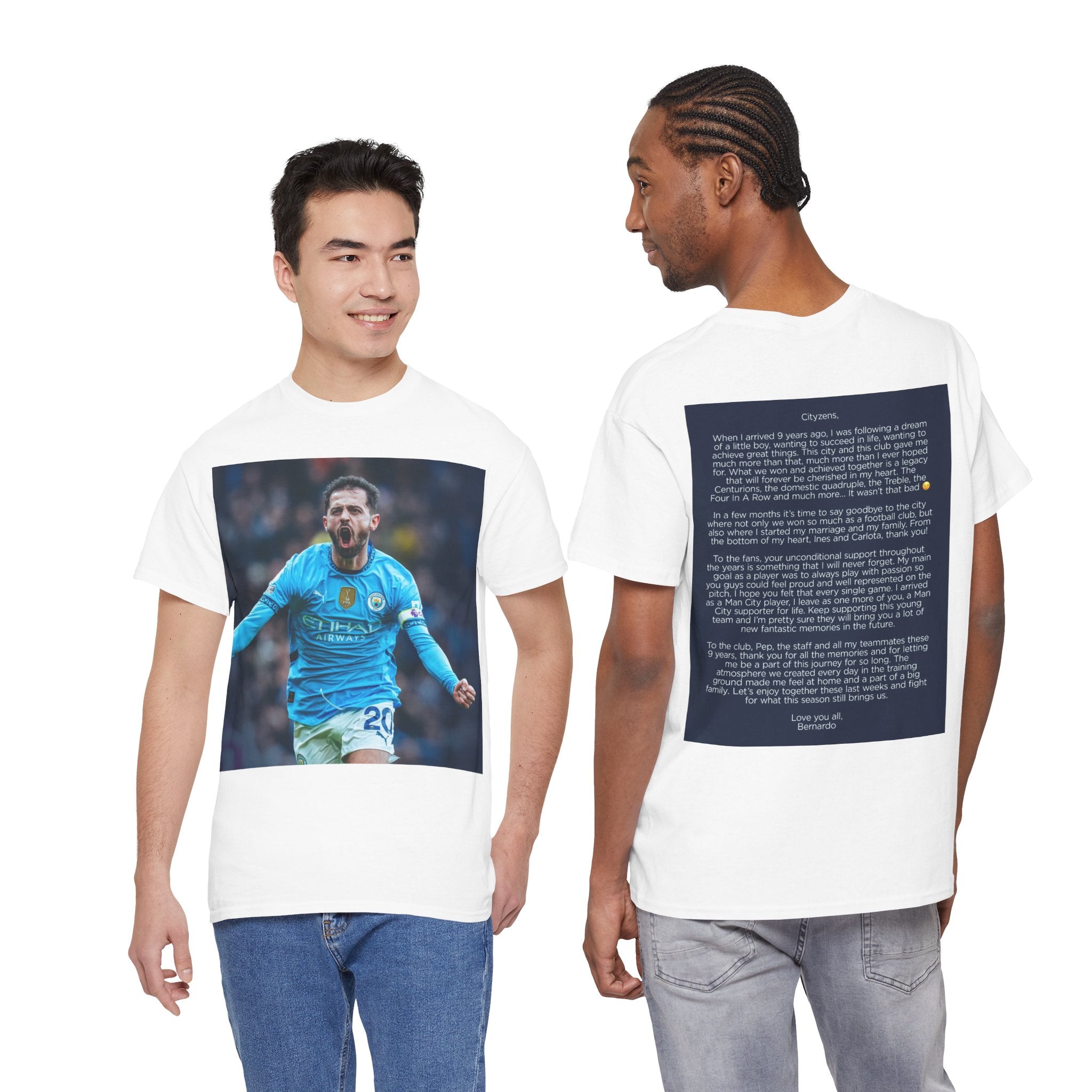 Bernardo Silva Tribute Tee – Inspirational Letter & Celebrating Goal Moment