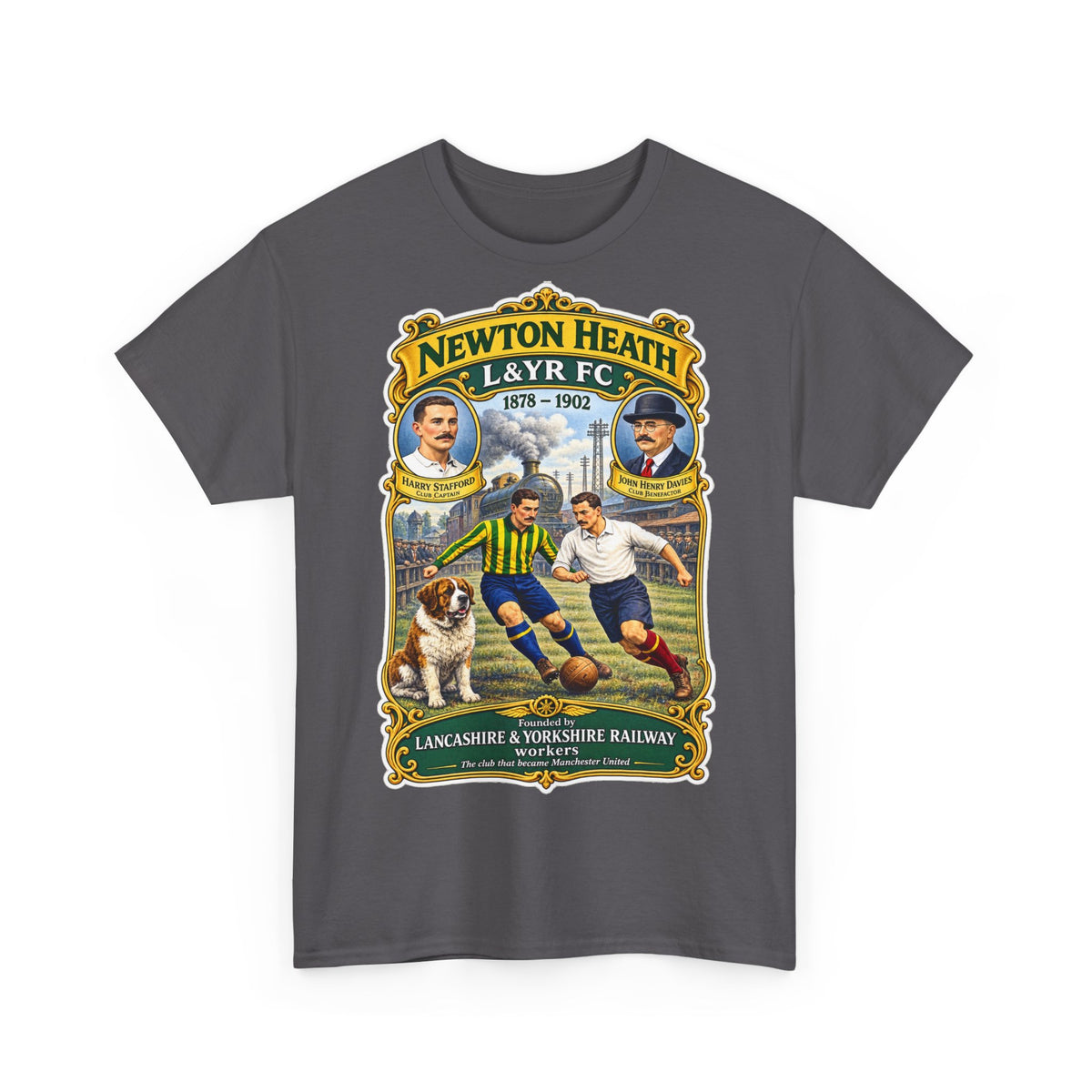Newton Heath L&YR FC Vintage Football Tee — Lancashire & Yorkshire Railway Soccer Shirt