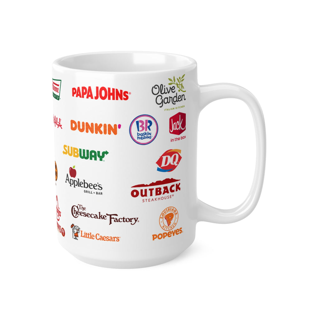 American Fast Food Chain Logos Ceramic Coffee Mug — 11oz & 15oz Collage