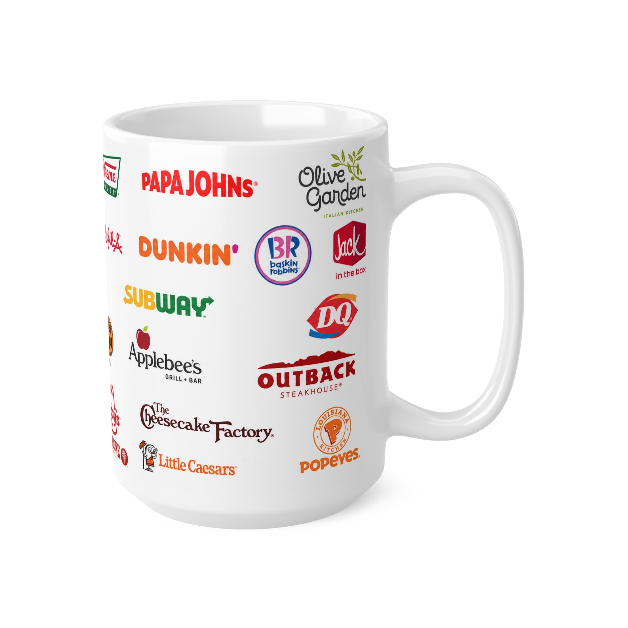 American Fast Food Chain Logos Ceramic Coffee Mug — 11oz & 15oz Collage