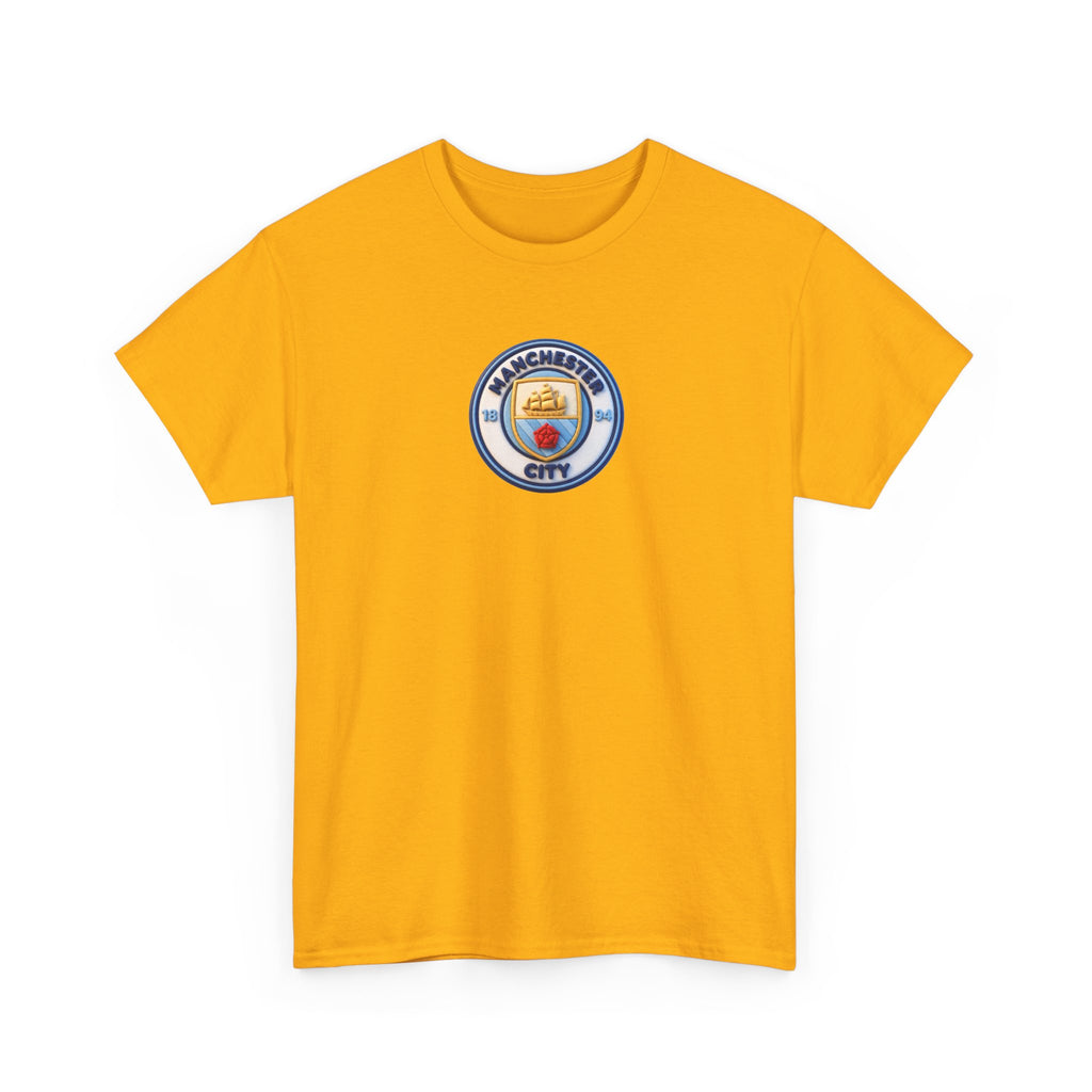 Manchester City Crest Unofficial 3D T-Shirt — Minimal Soccer Logo Tee