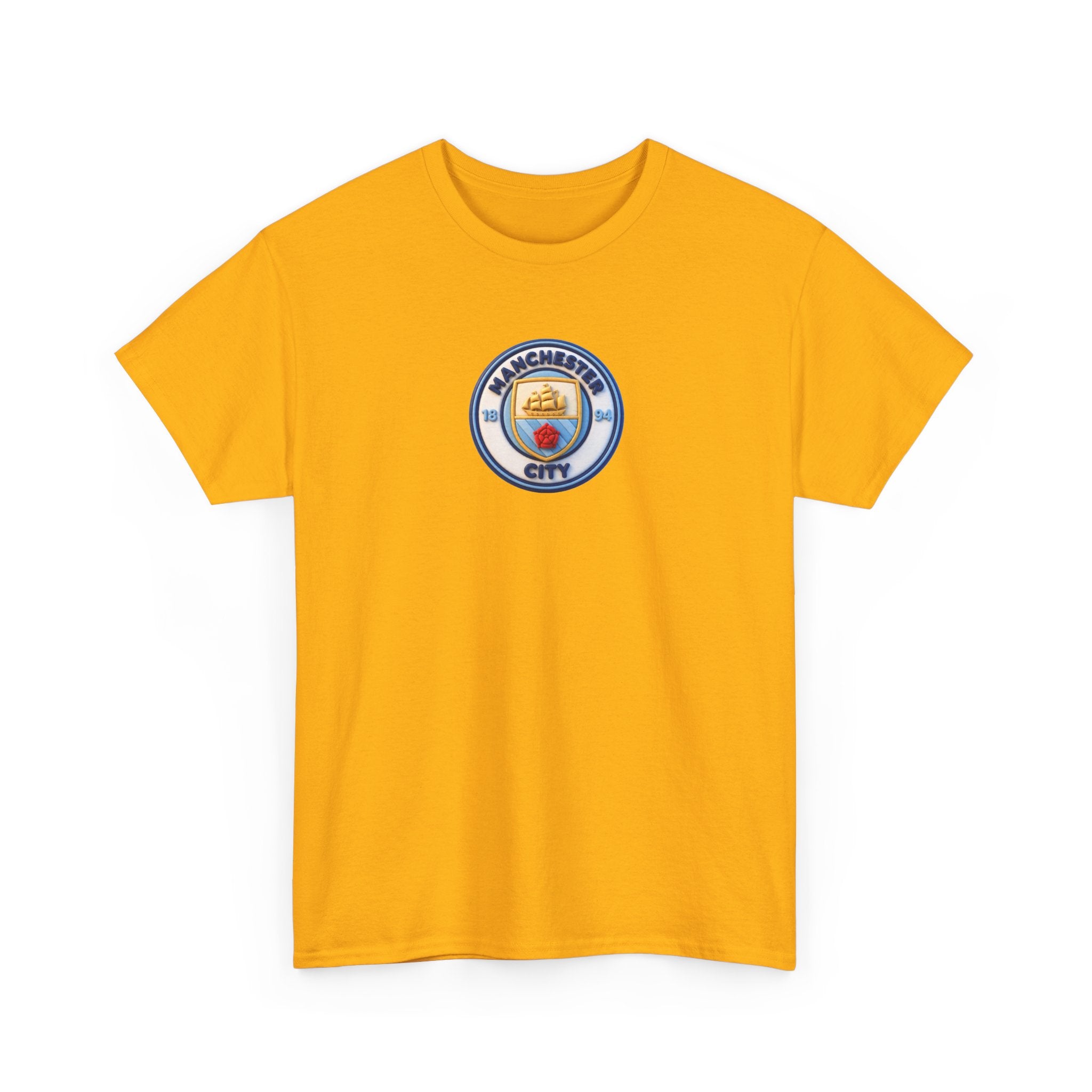 Manchester City Crest Unofficial 3D T-Shirt — Minimal Soccer Logo Tee