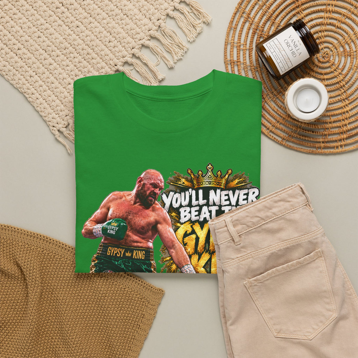 Boxing Graphic Tee – "You'll Never Beat the Gypsy King" Fight Shirt