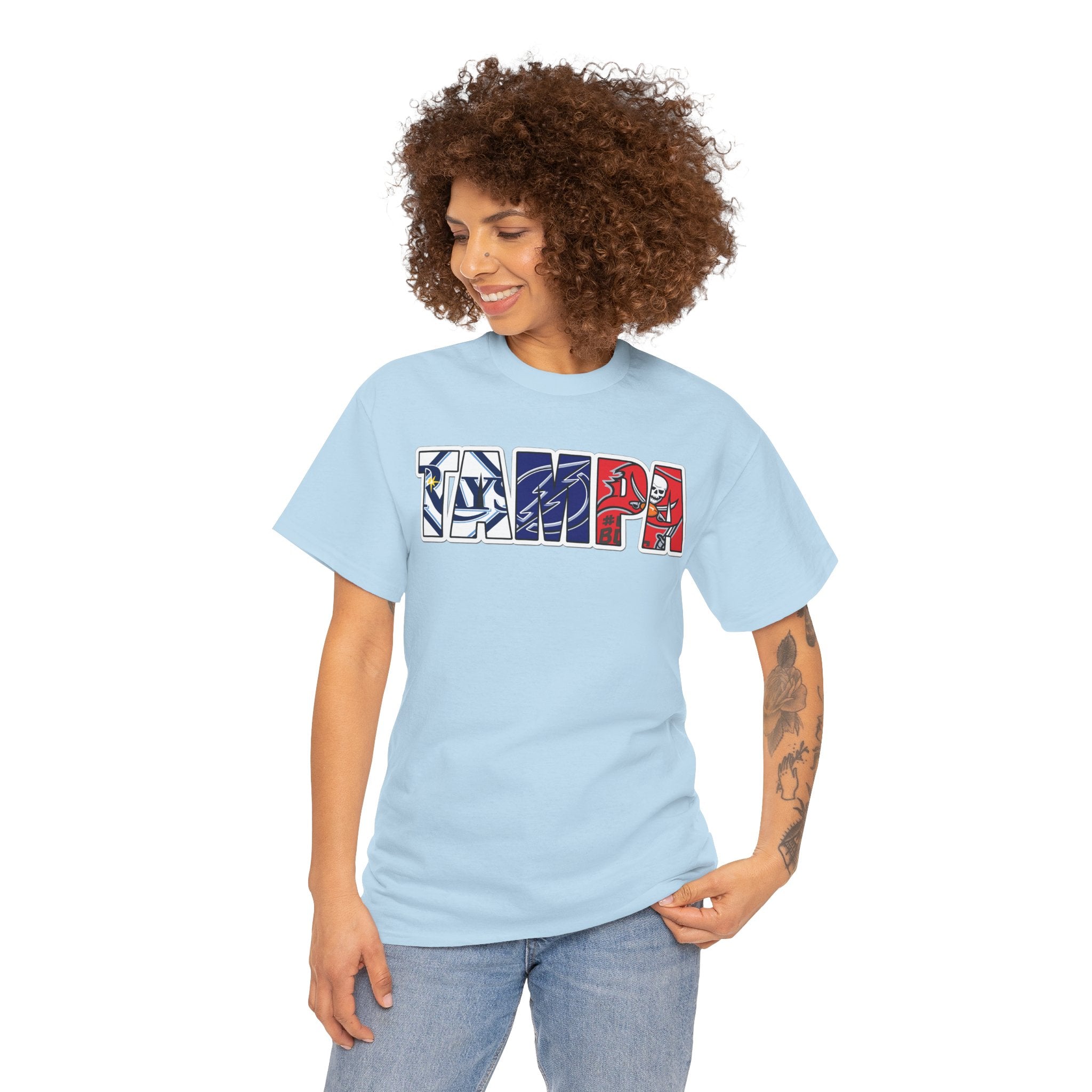 Tampa Block Letter Tee — Florida Flag Graphic T‑Shirt