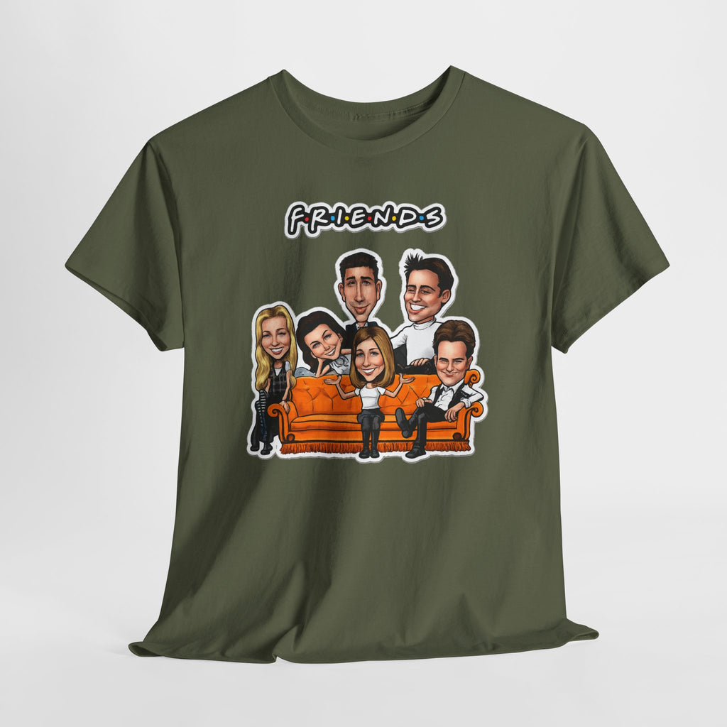 Friends TV Show Cartoon Cast T-Shirt — Iconic Couch Graphic Tee