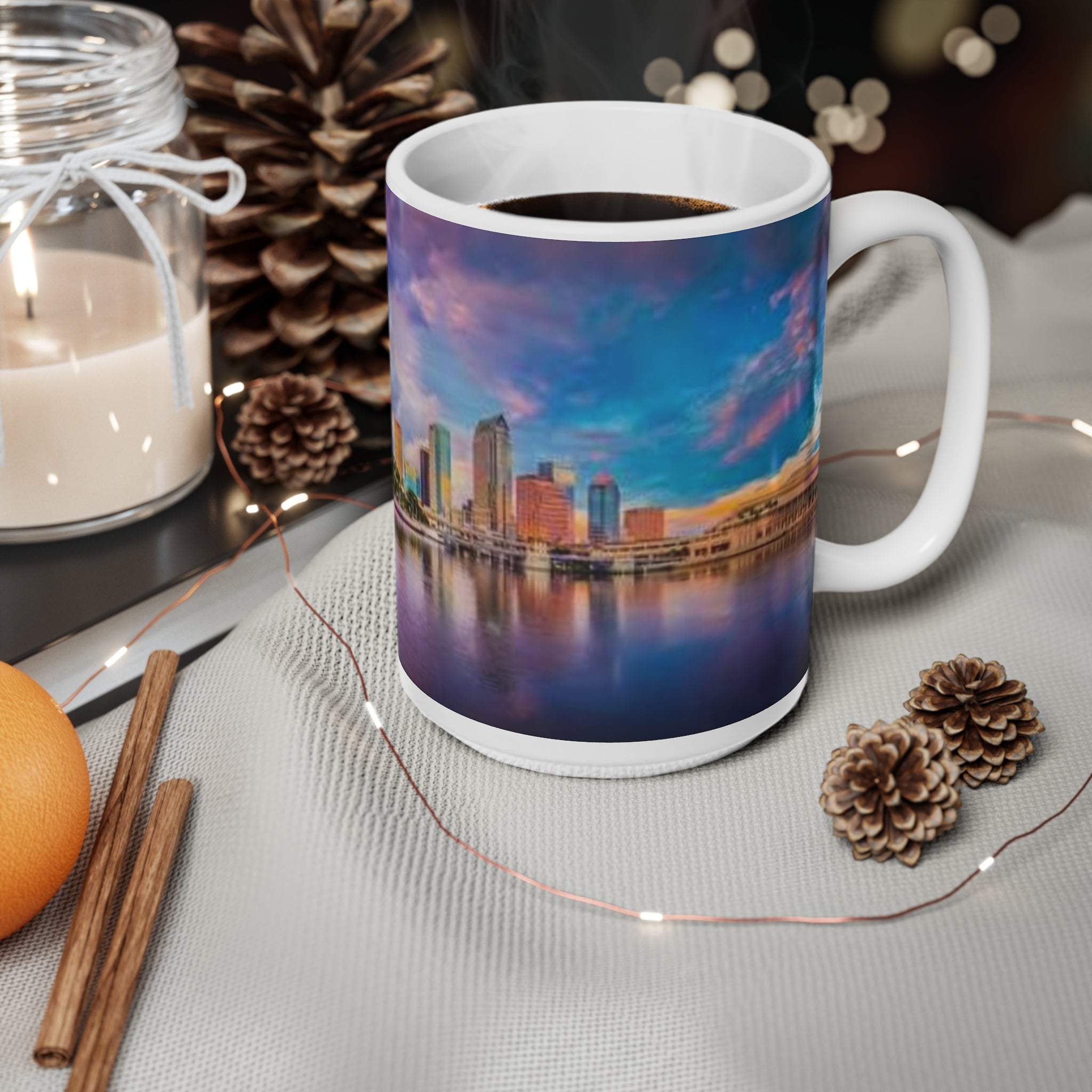 Tampa Skyline Coffee Mug — Colorful Cityscape Ceramic Mug (11oz & 15oz)