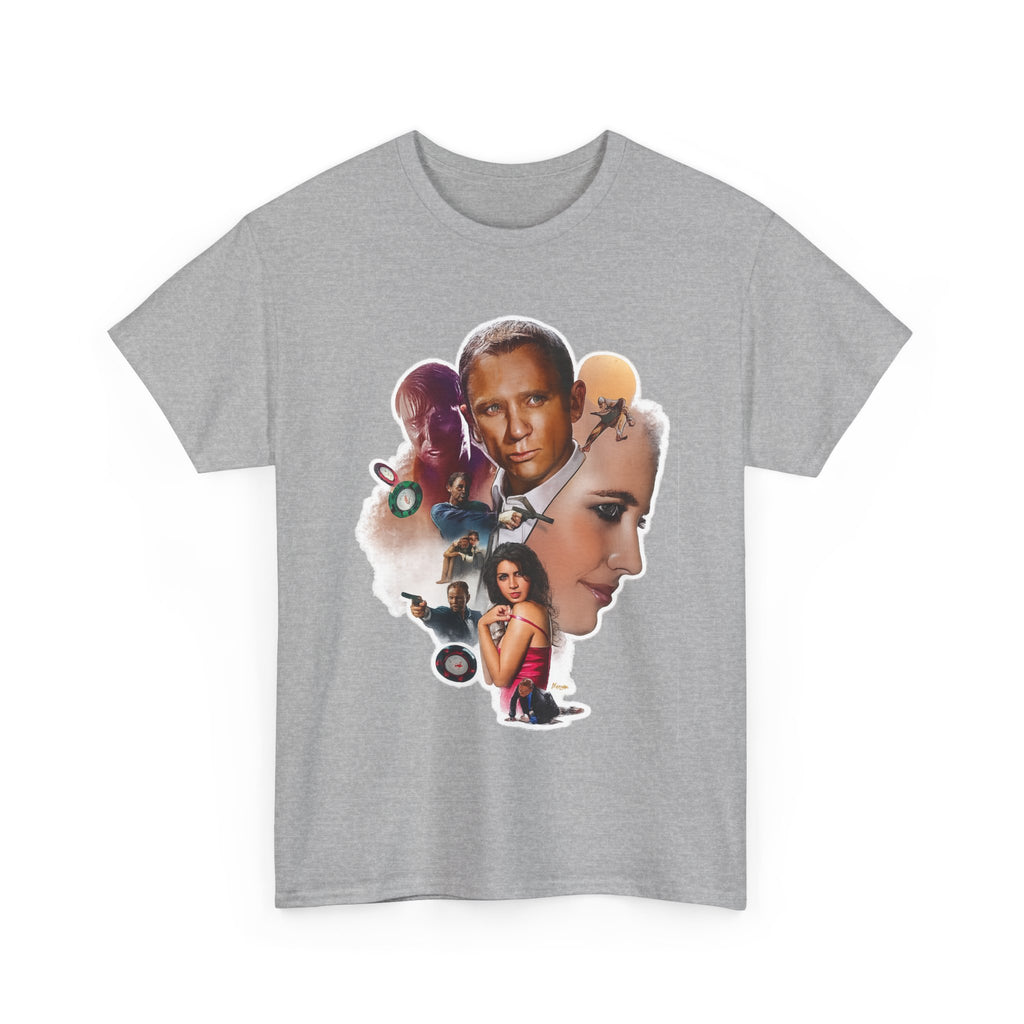 Jame Bond Movie Collage T‑Shirt — Vintage Film Noir Portrait Tee