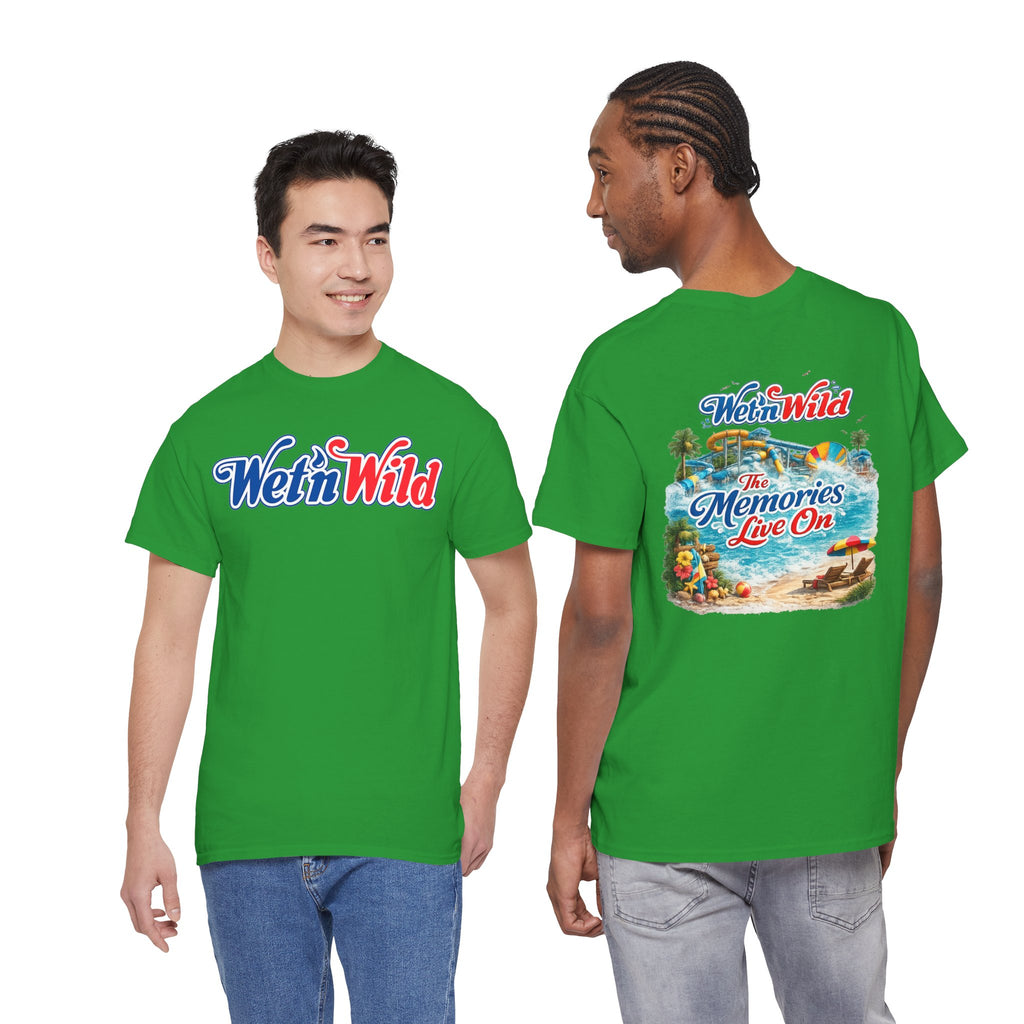 Wet'n Wild Beach Tee — "The Memories Live On" Retro Island Graphic Shirt