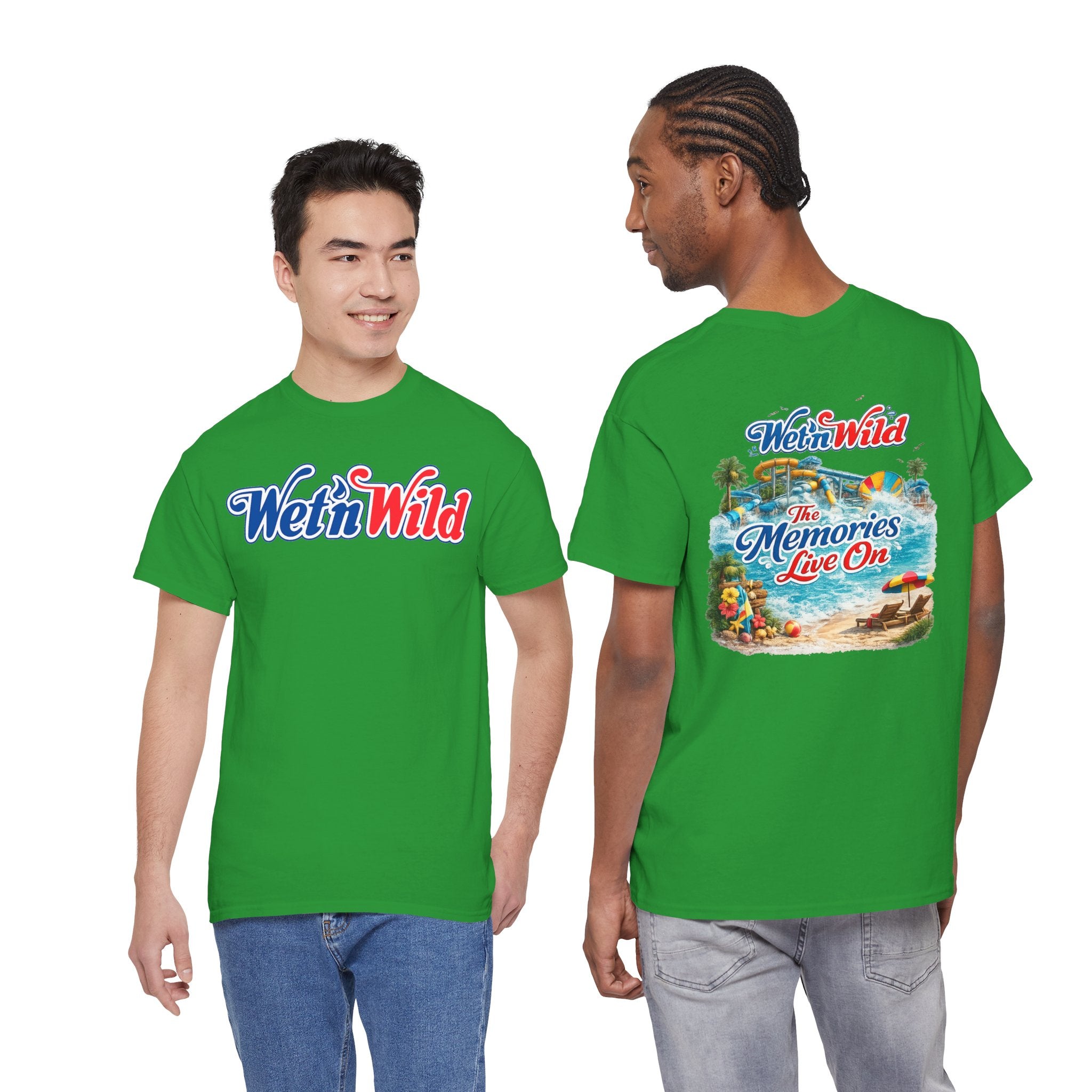 Wet'n Wild Beach Tee — "The Memories Live On" Retro Island Graphic Shirt