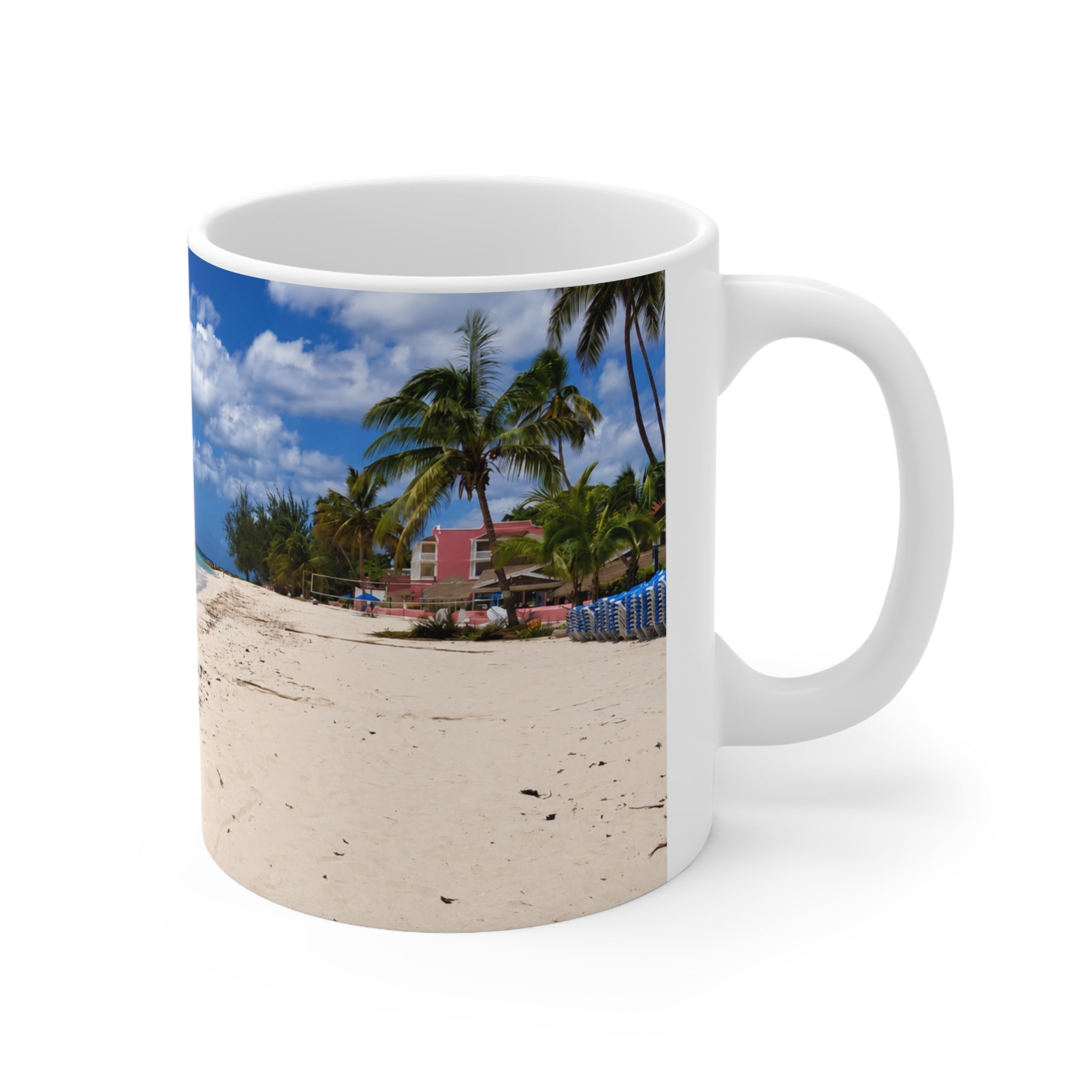 Barbados Tropical Beach Ceramic Mug — Scenic Ocean Photo Coffee Cup (11oz, 15oz)