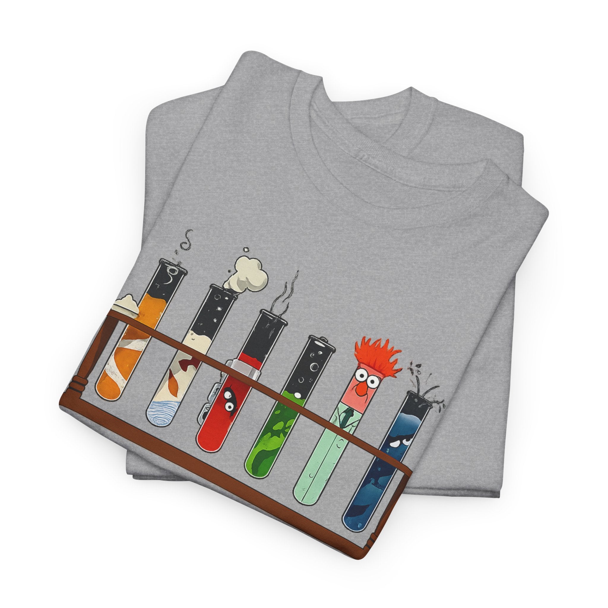 Muppets Beaker Science Test Tube Cats T‑Shirt — Cute Laboratory Cat Illustrations Tee