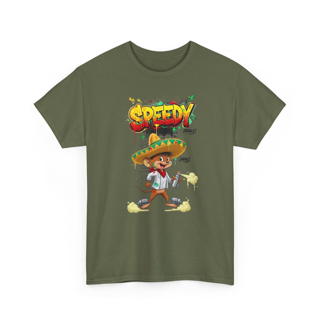 Speedy Sombrero Cartoon Tee — Mexican Street Food Runner Graphic T-Shirt