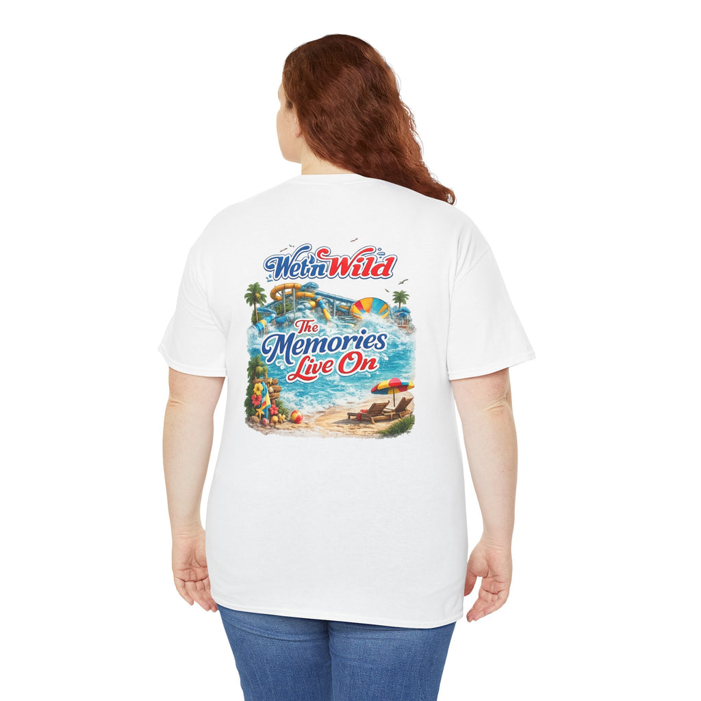 Wet'n Wild Beach Tee — "The Memories Live On" Retro Island Graphic Shirt