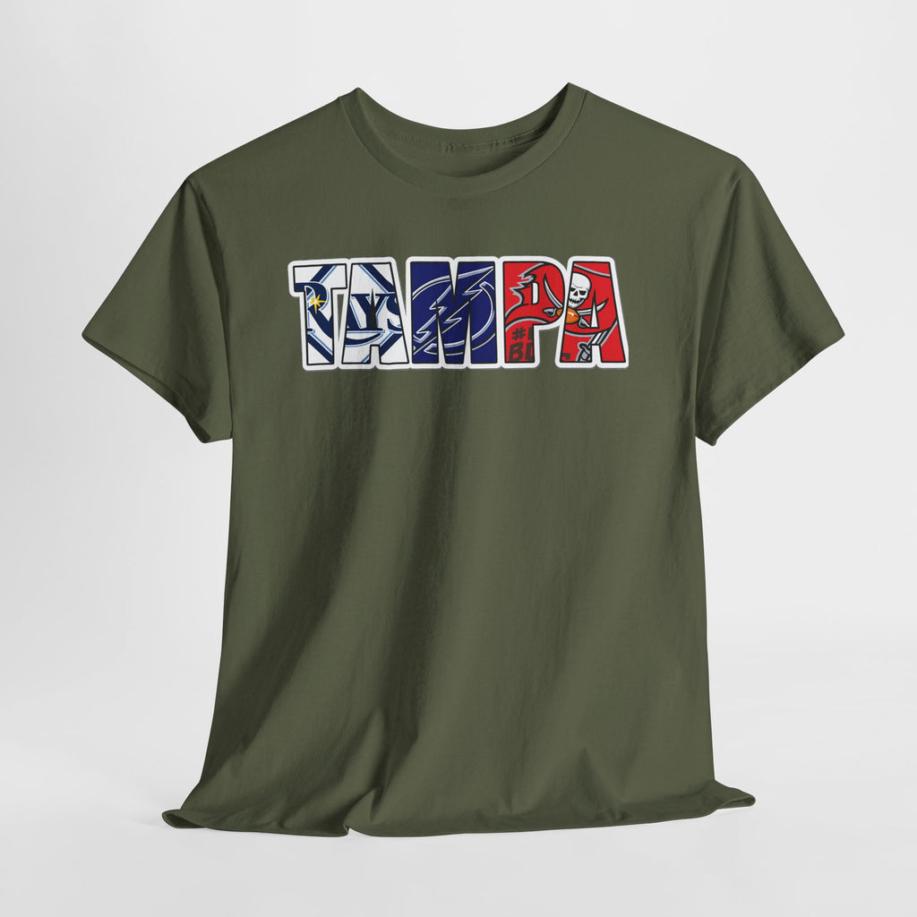 Tampa Block Letter Tee — Florida Flag Graphic T‑Shirt