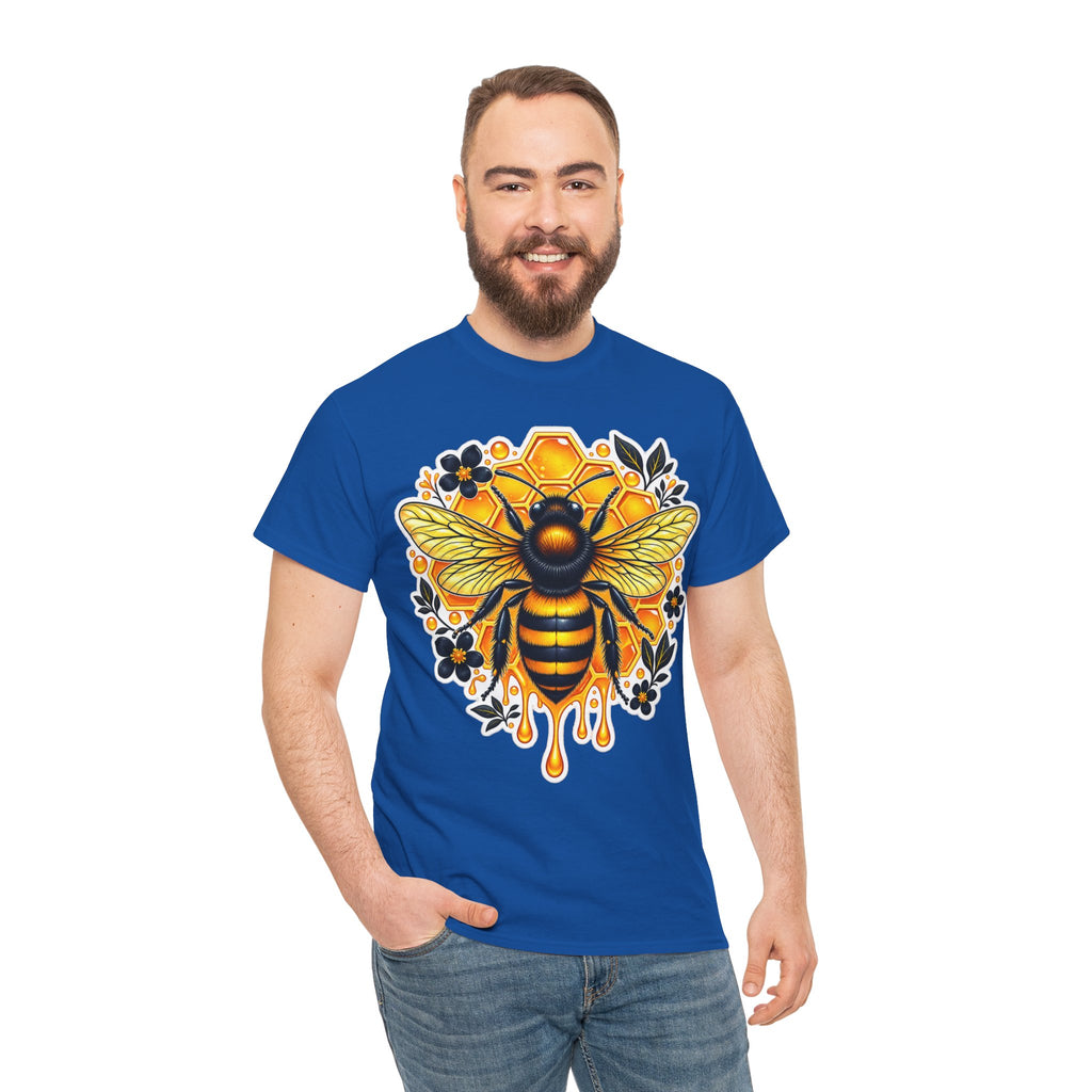 Manchester Bee Honeycomb T‑Shirt — Floral Dripping Honey Graphic Tee