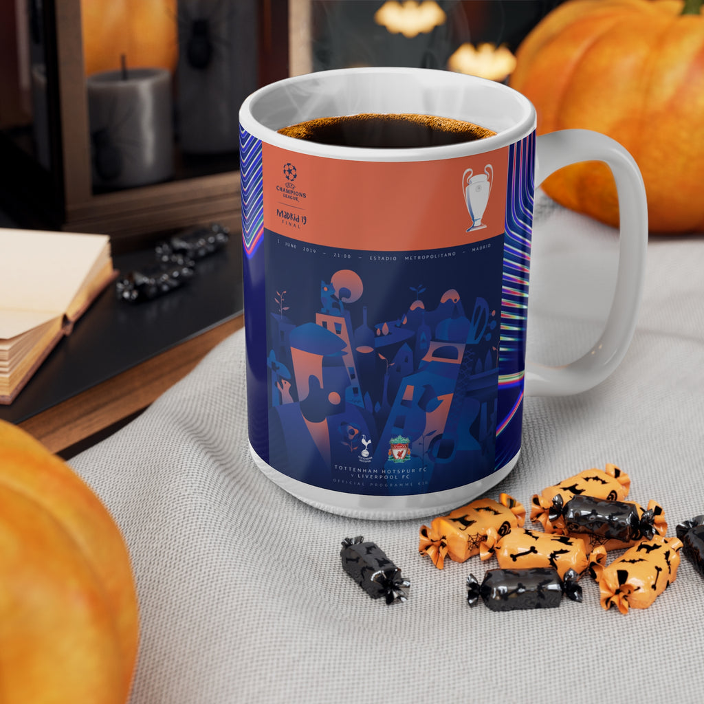 Liverpool 2018 & 2019 UEFA Champions League Finals Programme Covers Inspired Ceramic Coffee Mug — 11oz & 15oz