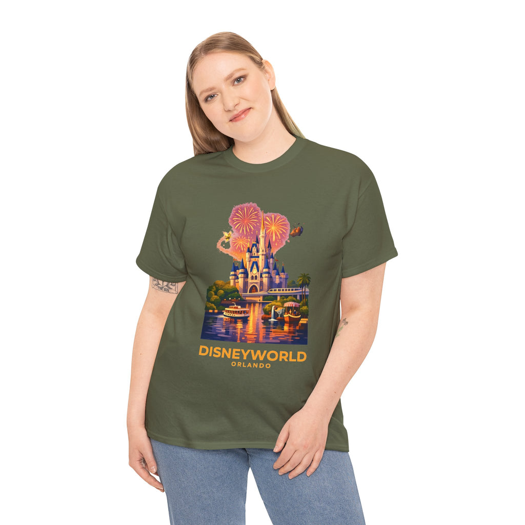 Disney World Castle Orlando Fireworks Cotton T‑Shirt