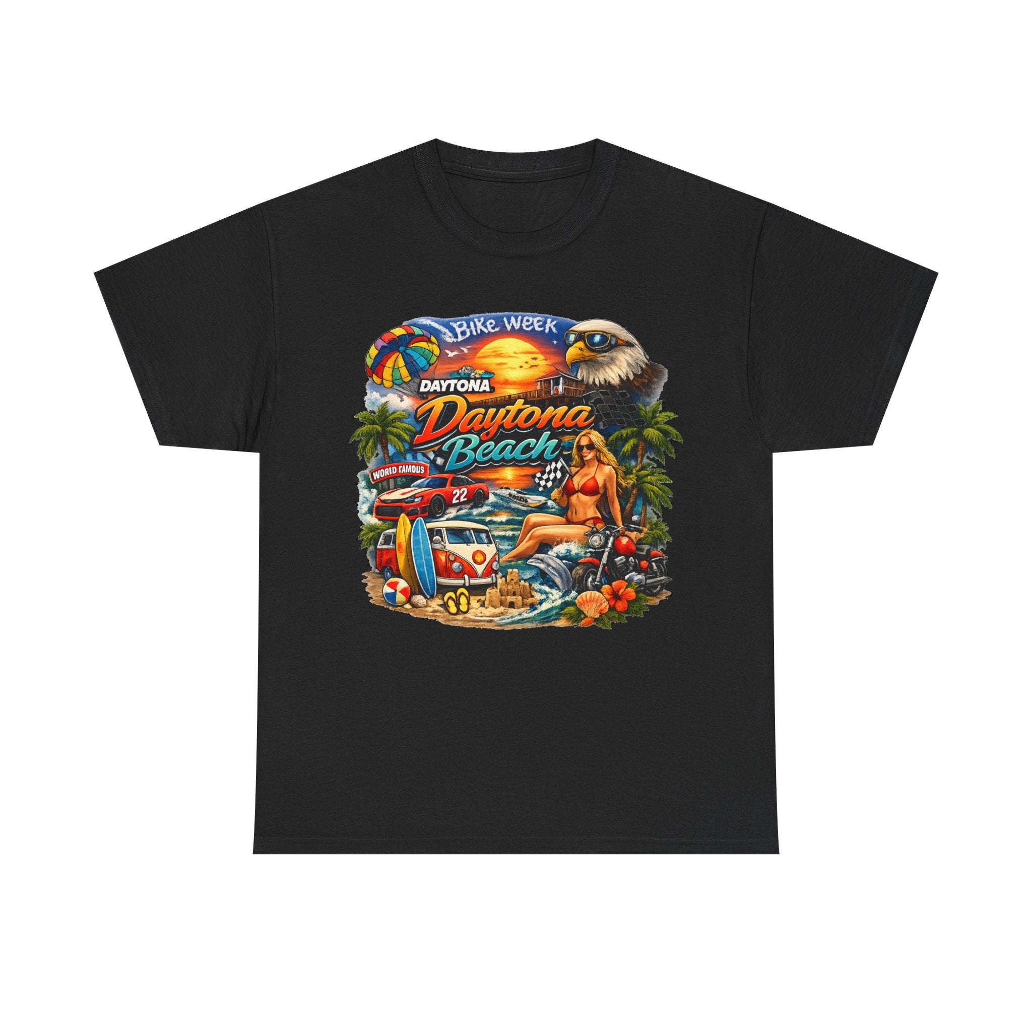 Daytona Beach Vintage Surf T-Shirt — Retro Sunset Palm Beach Tee